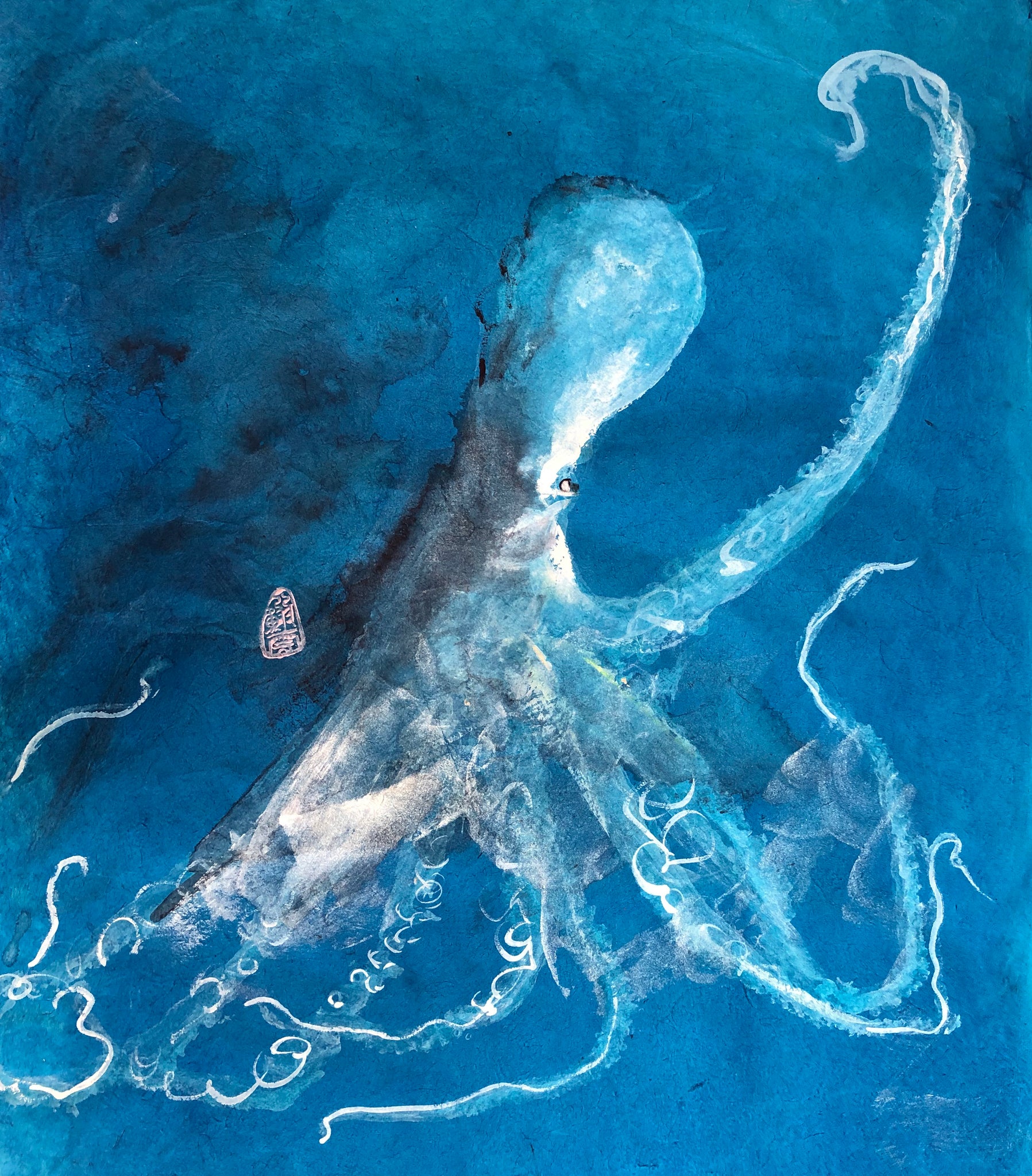 Octopus on Blue